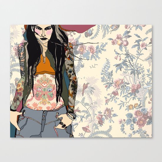 Fierce floral Canvas Print