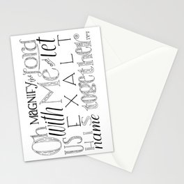 Psalm 34 Bible Verse // Oh Magnify The Lord With Me and Exalt His Name Together Stationery Cards