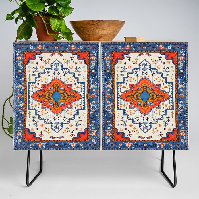 Moroccan Mirage: Bohemian Tapestry of Color Credenza
