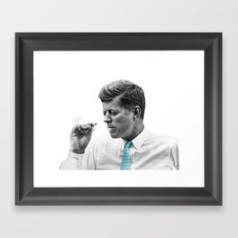 John F Kennedy Smoking Framed Art Print