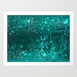 Emerald Glitter Background Art Print