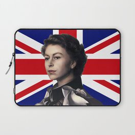 Queen Elizabeth II with British Flag Laptop Sleeve