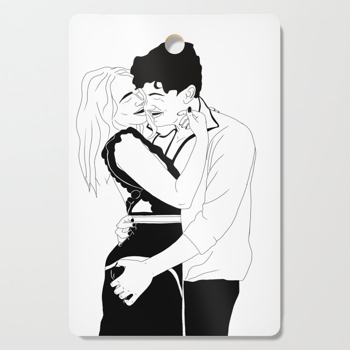 Inspiring couple line drawings Cutting Board