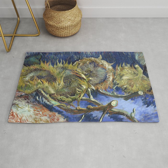 Four Withered Sunflowers Rug
