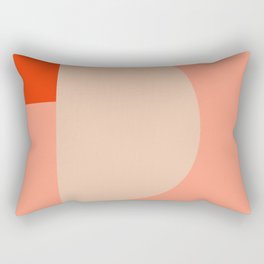 geometry shape mid century organic blush curry teal Rectangular Pillow