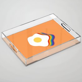 Rainbow fried egg 3 Acrylic Tray