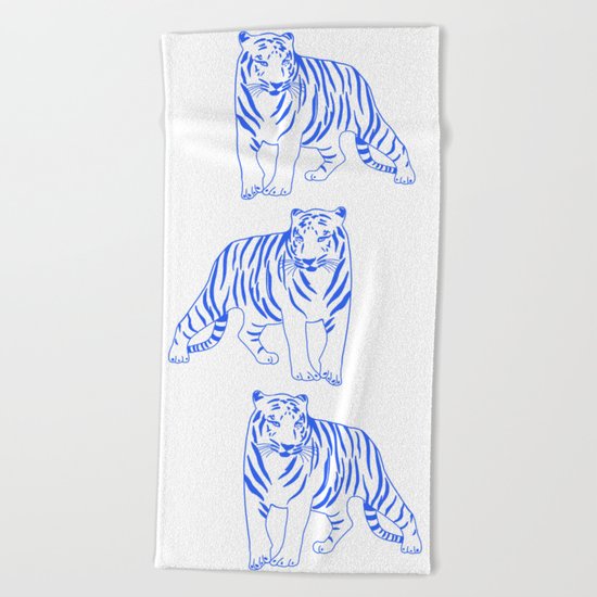 Blue Tiger Beach Towel