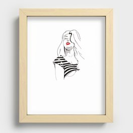 Red lips Recessed Framed Print