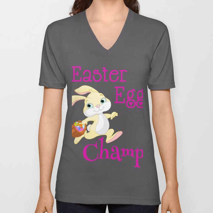 Easter Bunny Easter Egg Champ! V Neck T Shirt