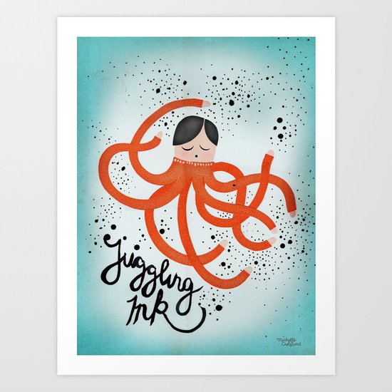 Juggling Ink Art Print