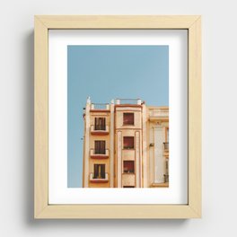 Orange building in the Old city of Malaga | Spain fine art travel photography | Art Print Recessed Framed Print