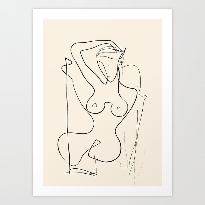 Abstract Minimalist Nude Woman III Art Print