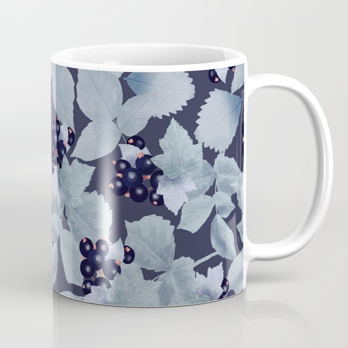 Blueberries Pattern with leaves Coffee Mug