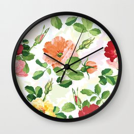 Rose Blossom Romance Wall Clock