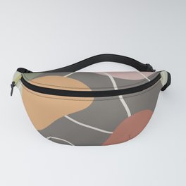 Organic forms dark fray background Fanny Pack