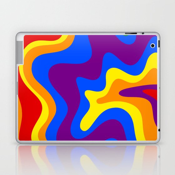 Rainbow Pride Colorful Retro Liquid Swirl Abstract Pattern Laptop & iPad Skin