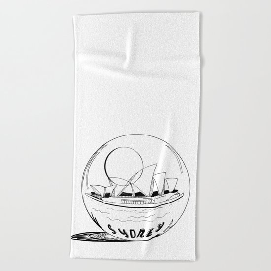 Sydney in a glass globe Beach Towel