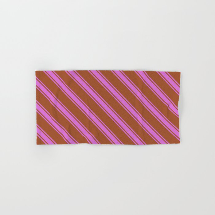 Sienna & Orchid Colored Lines Pattern Hand & Bath Towel