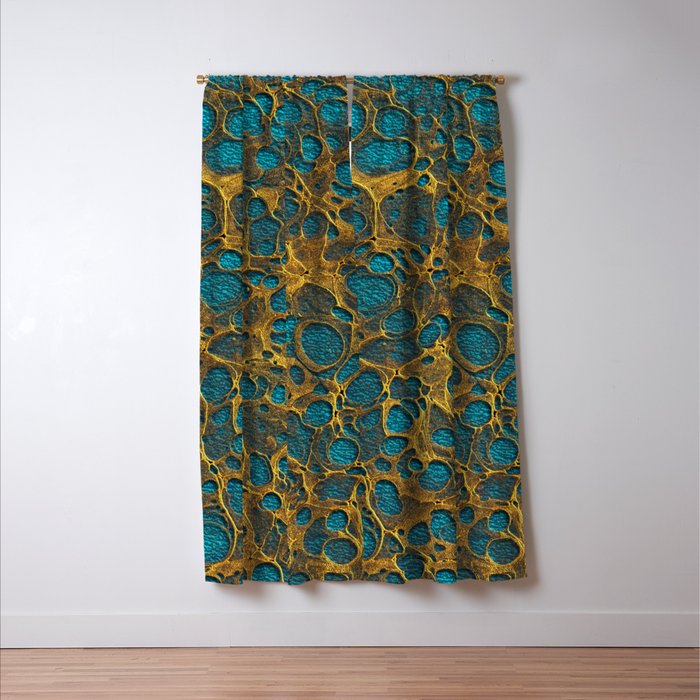 Dark Slate Gray Gold Marble 01 Blackout Curtain By Serigraphonart