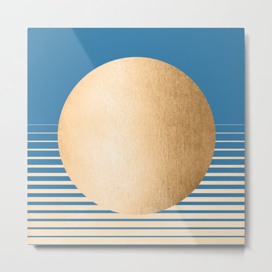 Sun Gradient - Orange Sherbet Shimmer on Saltwater Taffy Teal Metal Print