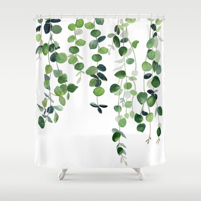 Eucalyptus Watercolor 2 Shower Curtain by Melly Terpening | Society6