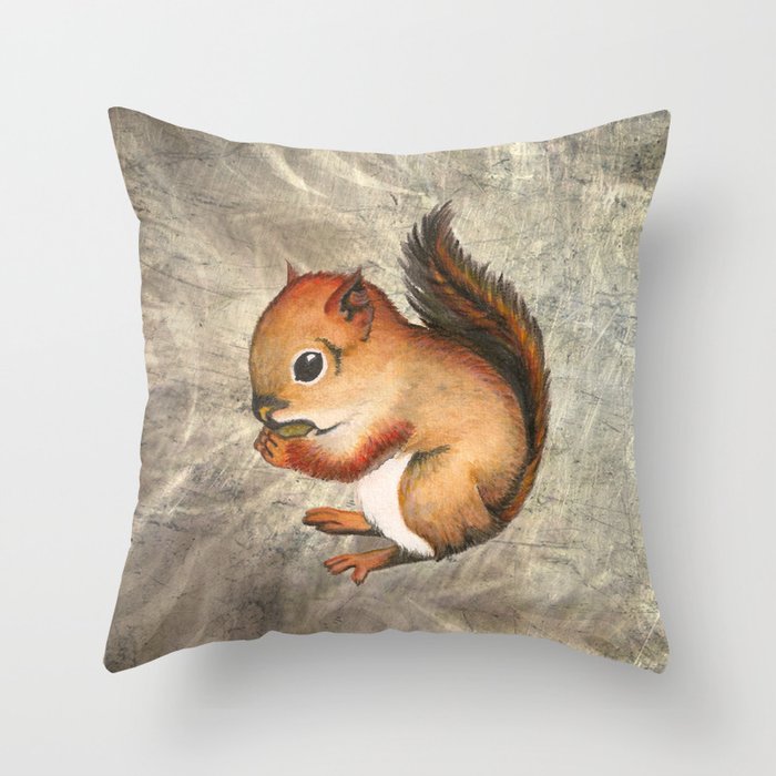 Sciurus (Baby Squirrel) Throw Pillow