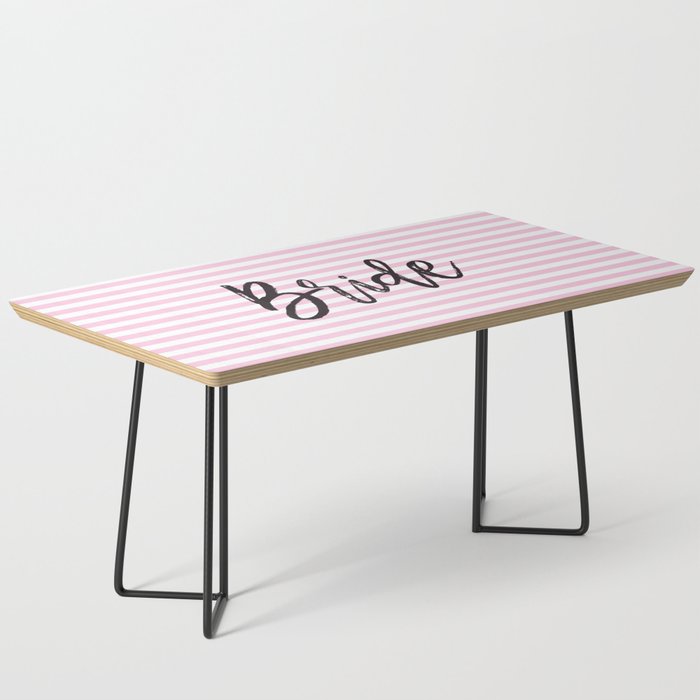 Bride Pink and White Stripes Coffee Table