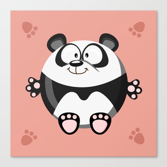 Panda from the circle series Canvas Print