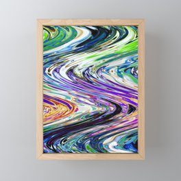 Wavy Liquid Acrylic Paint  Framed Mini Art Print