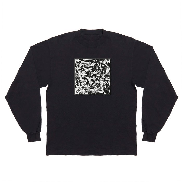 Black & White Storm - Abstract Long Sleeve T Shirt