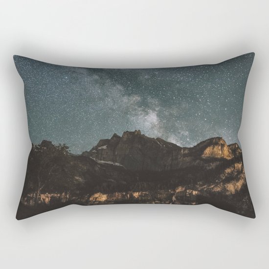 Space Night Mountains - Landscape Photography Rectangular Pillow