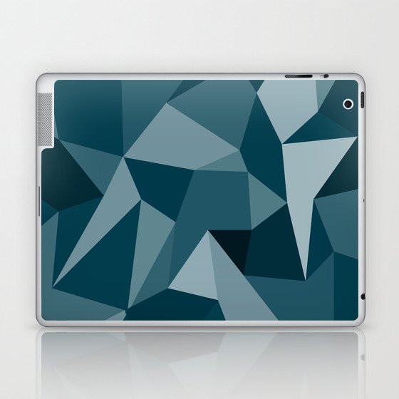Abstract Blue Polygon Background. low poly art multicolor Mosaic Laptop & iPad Skin