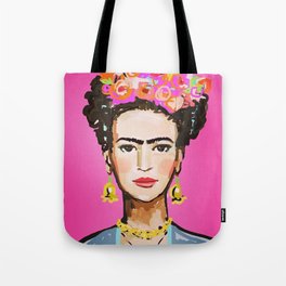 Pink Glow Frida Tote Bag
