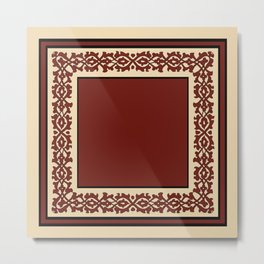 Oriental rug beige and red Metal Print