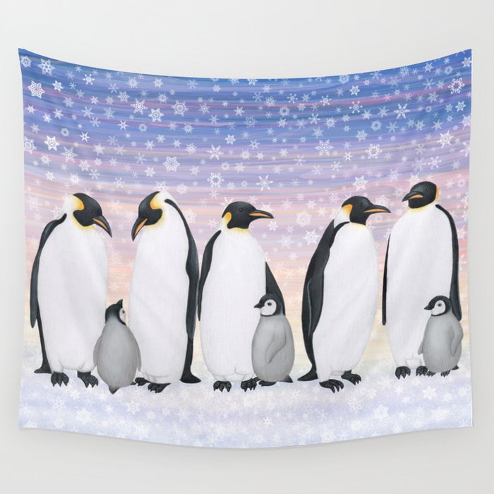emperor penguin colony Wall Tapestry