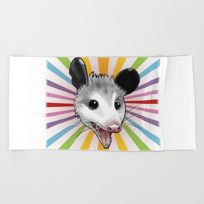 Awesome Possum Beach Towel by Claudiecb Society6