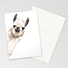 Sneaky Llama White Stationery Card