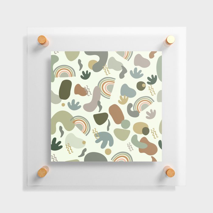 Green Aesthetic Mid Century Modern Abstract Floating Acrylic Print