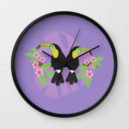 Keel billed toucans couple  Wall Clock | Animal, Keelbilledtoucan, Love, Graphicdesign, Nature, Beak, Tropical, Spring, Vector, Branch 