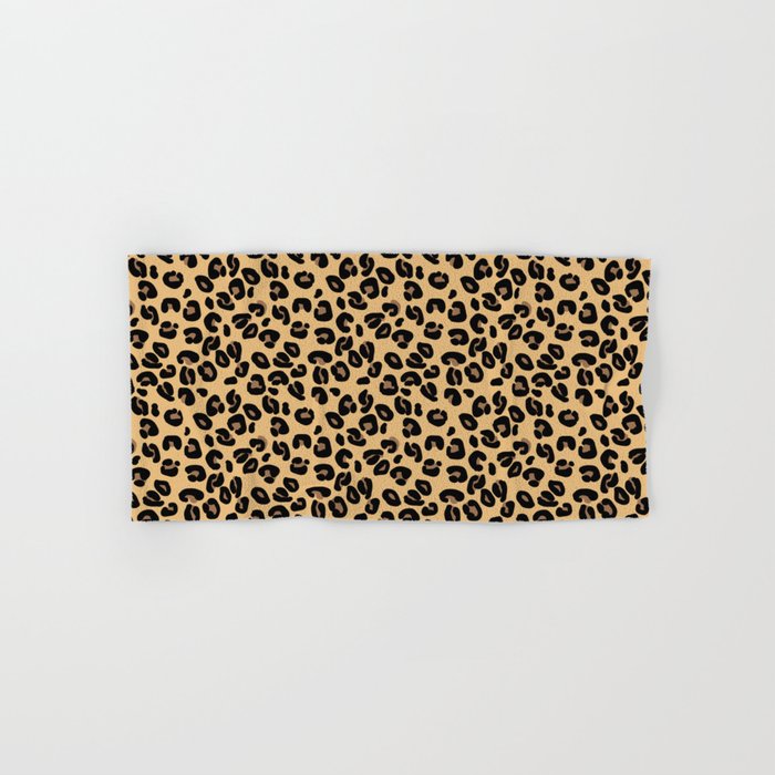 Classic Black and Yellow / Brown Leopard Spots Animal Print Pattern Hand & Bath Towel