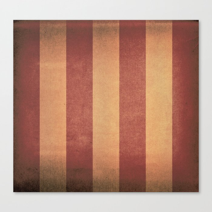 Vintage Red Striped Deck Chair Cover Canvas Print By Steveball