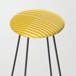 Stripes Pattern and Lines 3 in Mustard Yellow Counter Stool