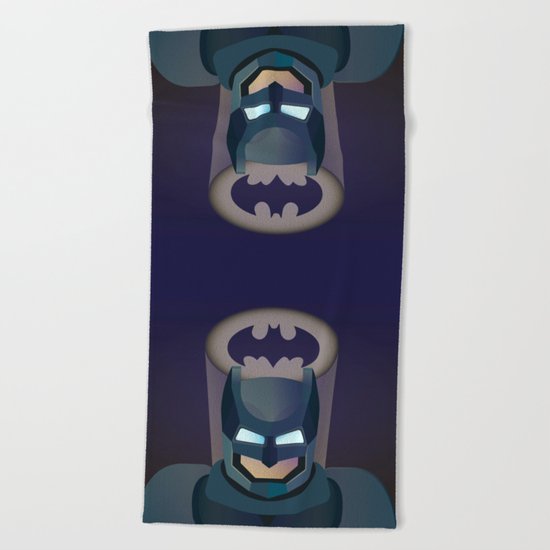 Bat man helmet fanart Beach Towel