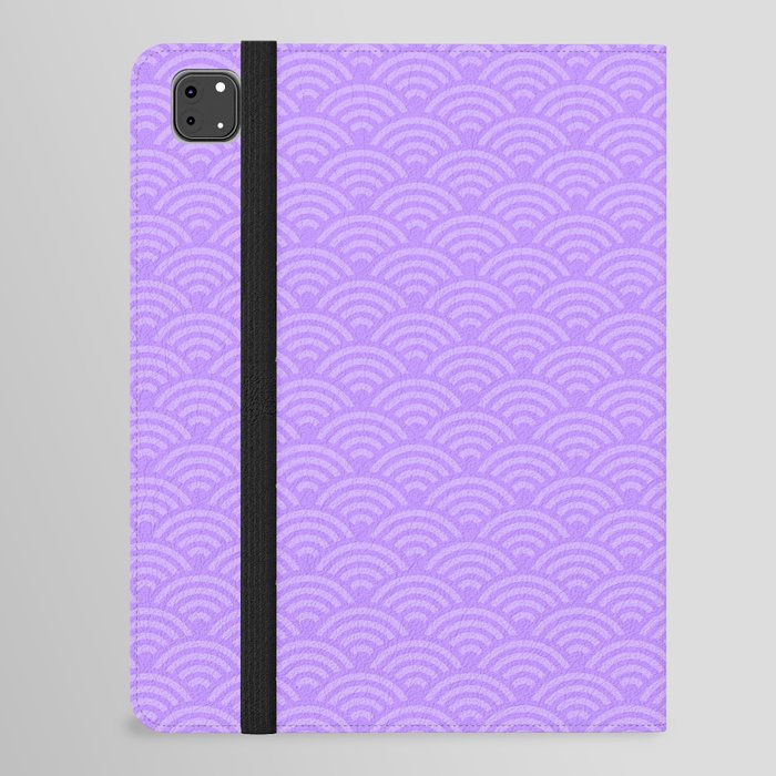 Lavender Purple Japanese Seigaiha Pattern iPad Folio Case