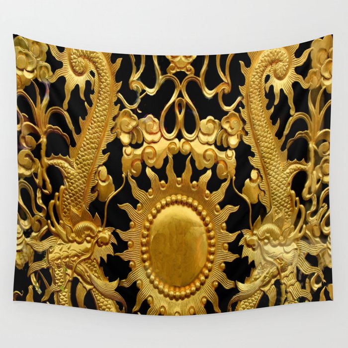 Golden Sun Gold Decoration Wall Tapestry By Etnousta Society6