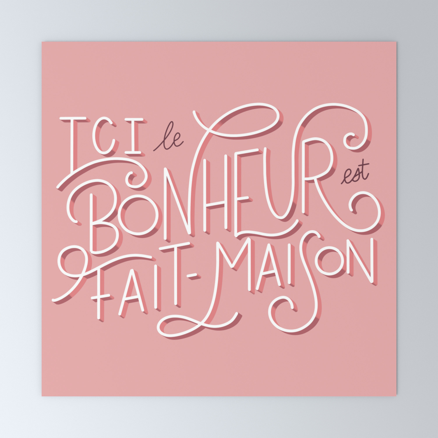 Ici Le Bonheur Est Fait Maison Mini Art Print By Letteryourlife Society6