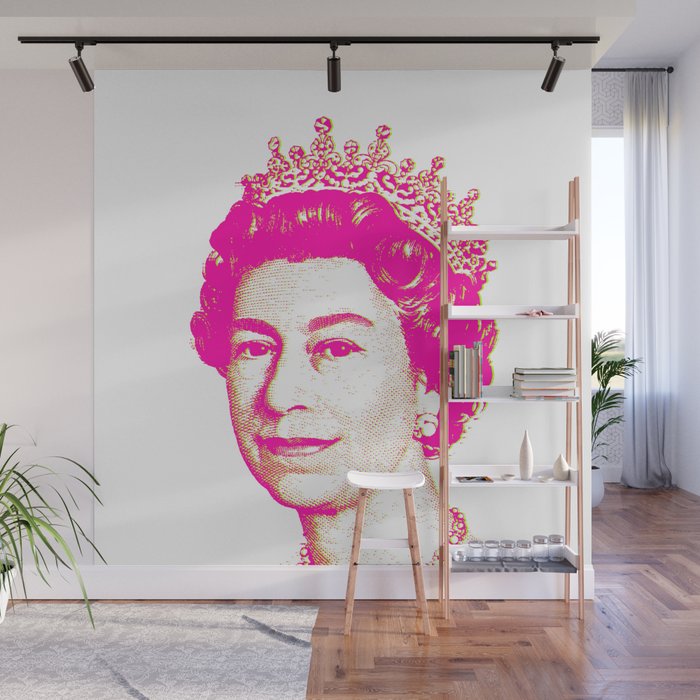 Queen Elizabeth Pink and Yellow Wall Mural