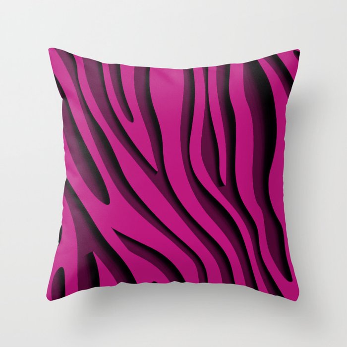 Pink Zebra 3D Modern Art Collection Throw Pillow