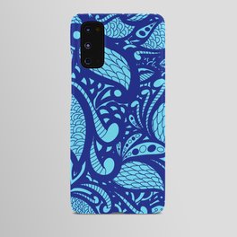 Peacock Blue Tangle Art Android Case
