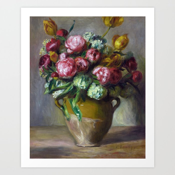Pierre Auguste Renoir Vase of Peonies 1872 Art Print